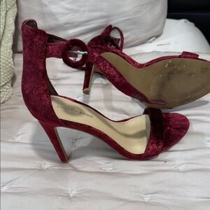 Saks Fifth Avenue Rich Red Velvet Heels
